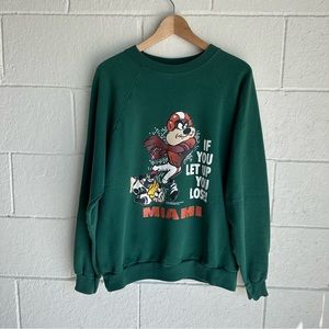 Vintage university of Miami taz sweatshirt crewneck